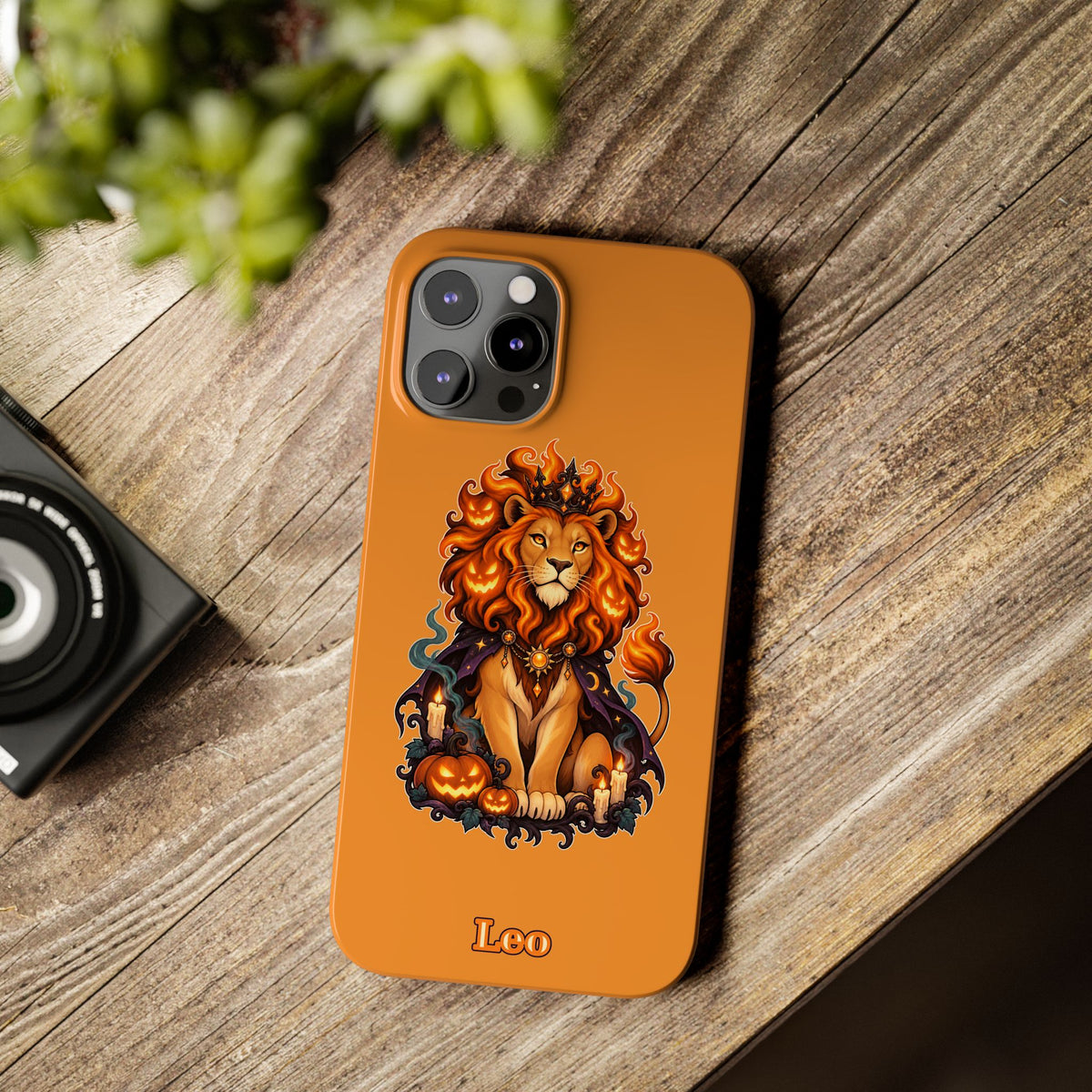 Leo Halloween Slim Phone Case — Orange Zodiac Lion Phone Cover