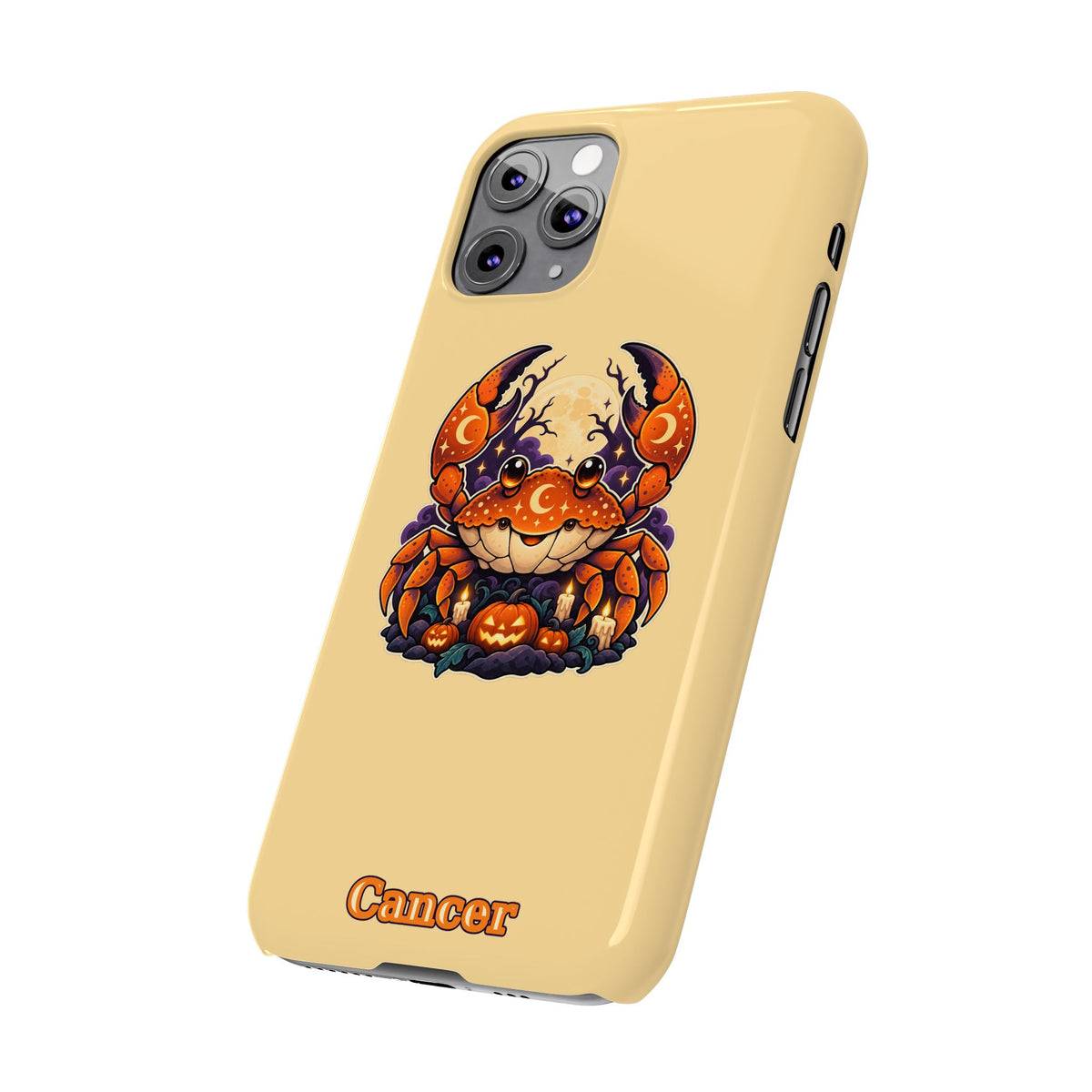 Cancer Zodiac Slim Phone Case — Halloween Pumpkin Crab