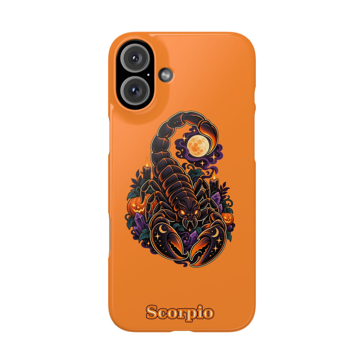 Scorpio Halloween Slim Phone Case — Orange Zodiac Scorpion Design