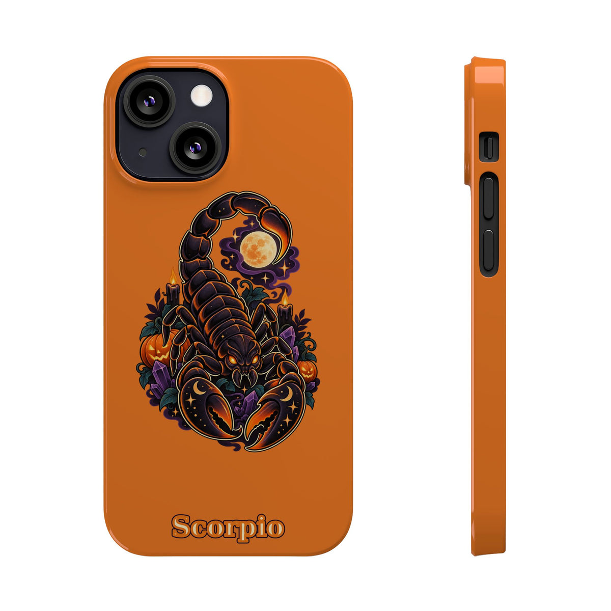 Scorpio Slim Phone Case — Halloween Orange Zodiac Scorpion Design