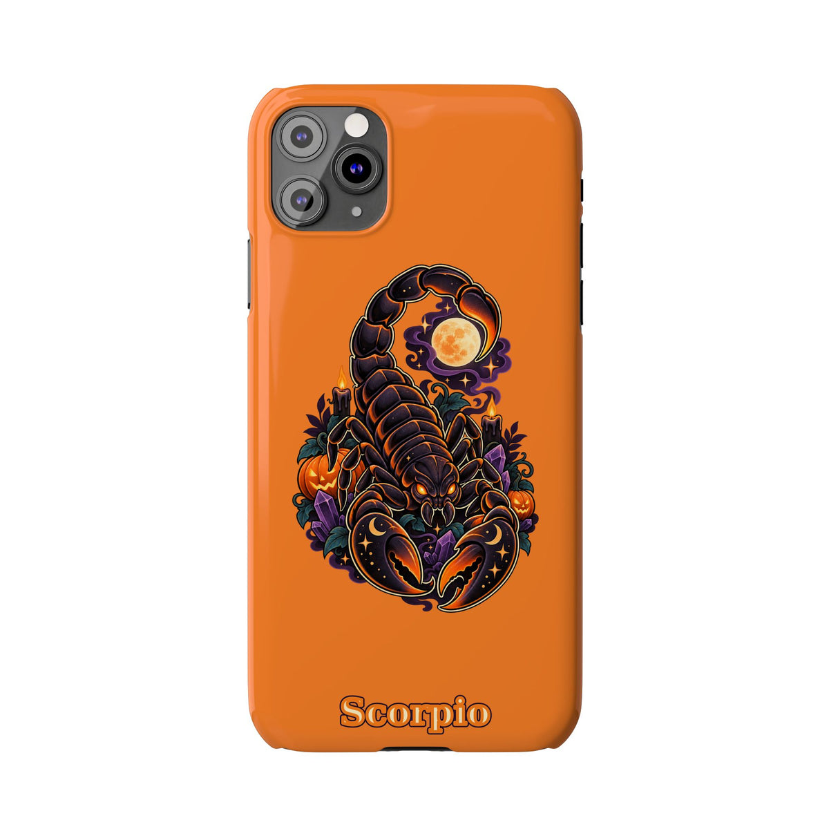 Scorpio Slim Phone Case — Halloween Orange Zodiac Scorpion Design