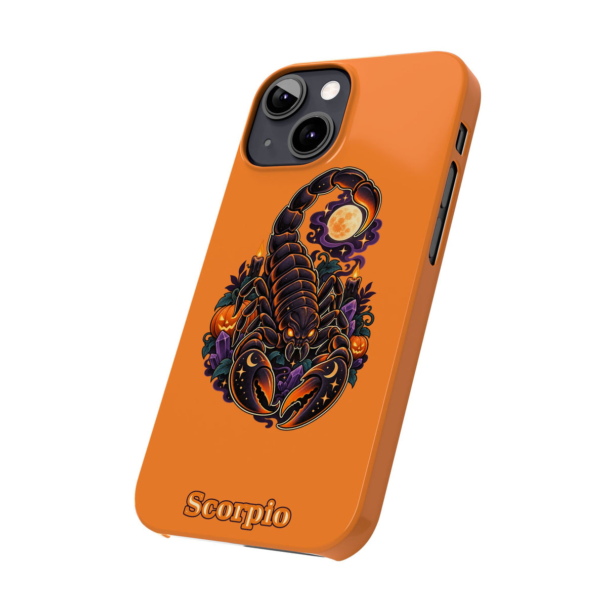 Scorpio Slim Phone Case – Halloween Orange Scorpion Zodiac Design