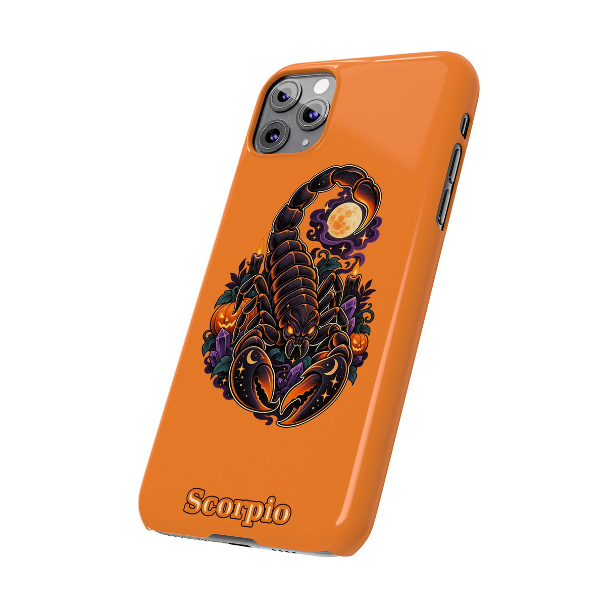 Scorpio Slim Phone Case – Halloween Orange Scorpion Zodiac Design