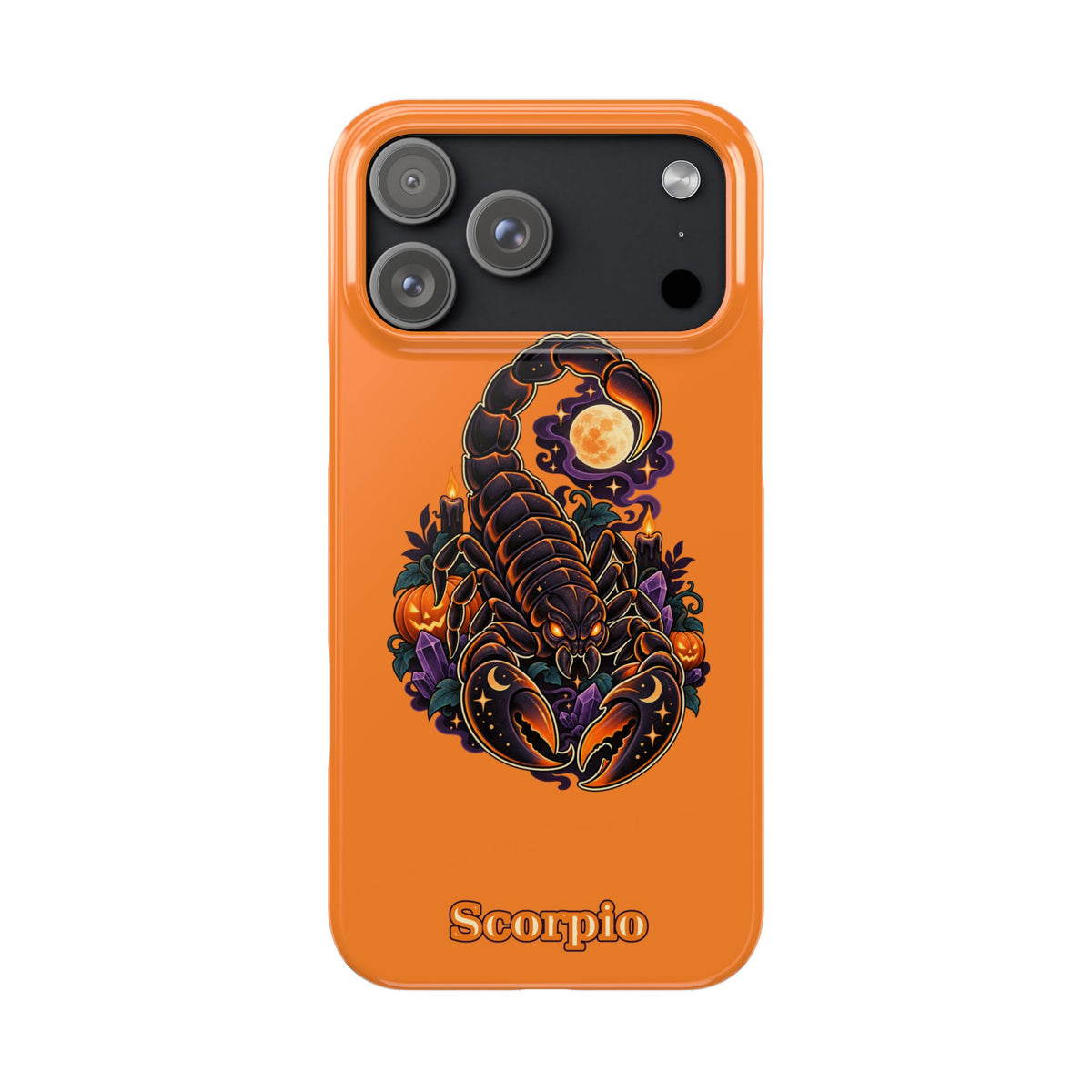 Scorpio Slim Phone Case – Halloween Orange Scorpion Zodiac Design
