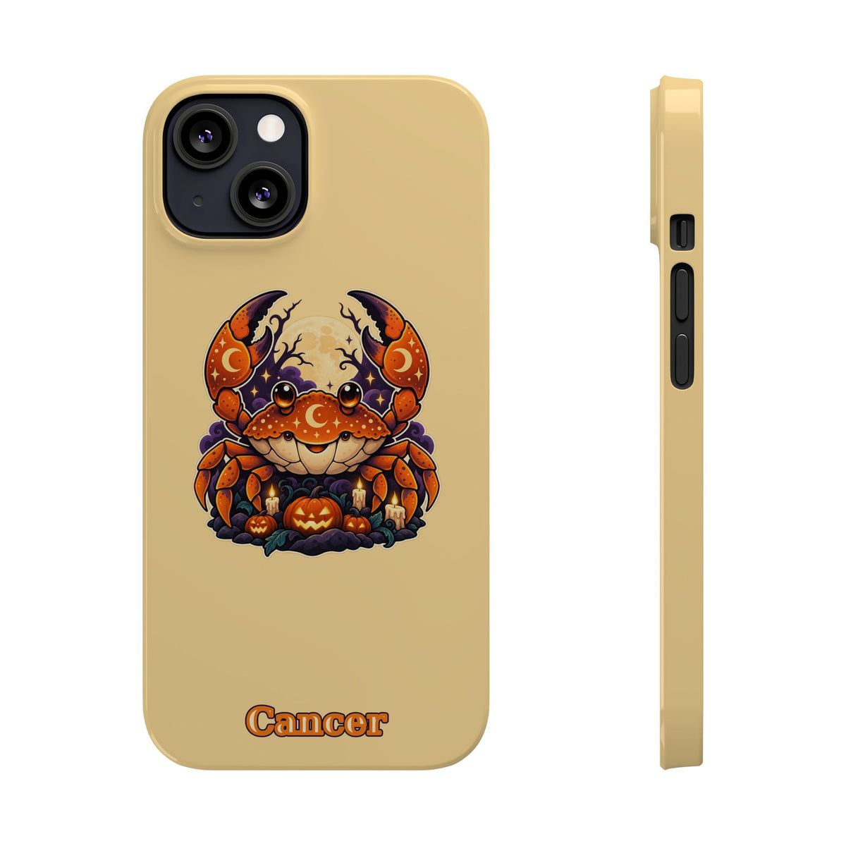 Cancer Zodiac Slim Phone Case — Halloween Pumpkin Crab