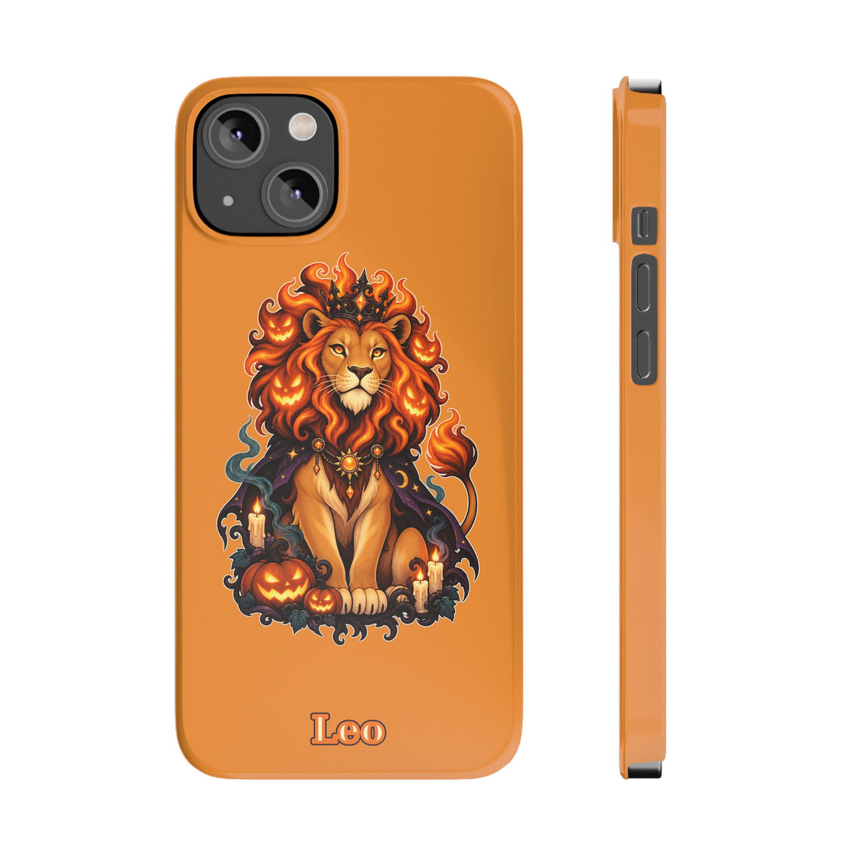 Leo Halloween Slim Phone Case — Orange Zodiac Lion Phone Cover