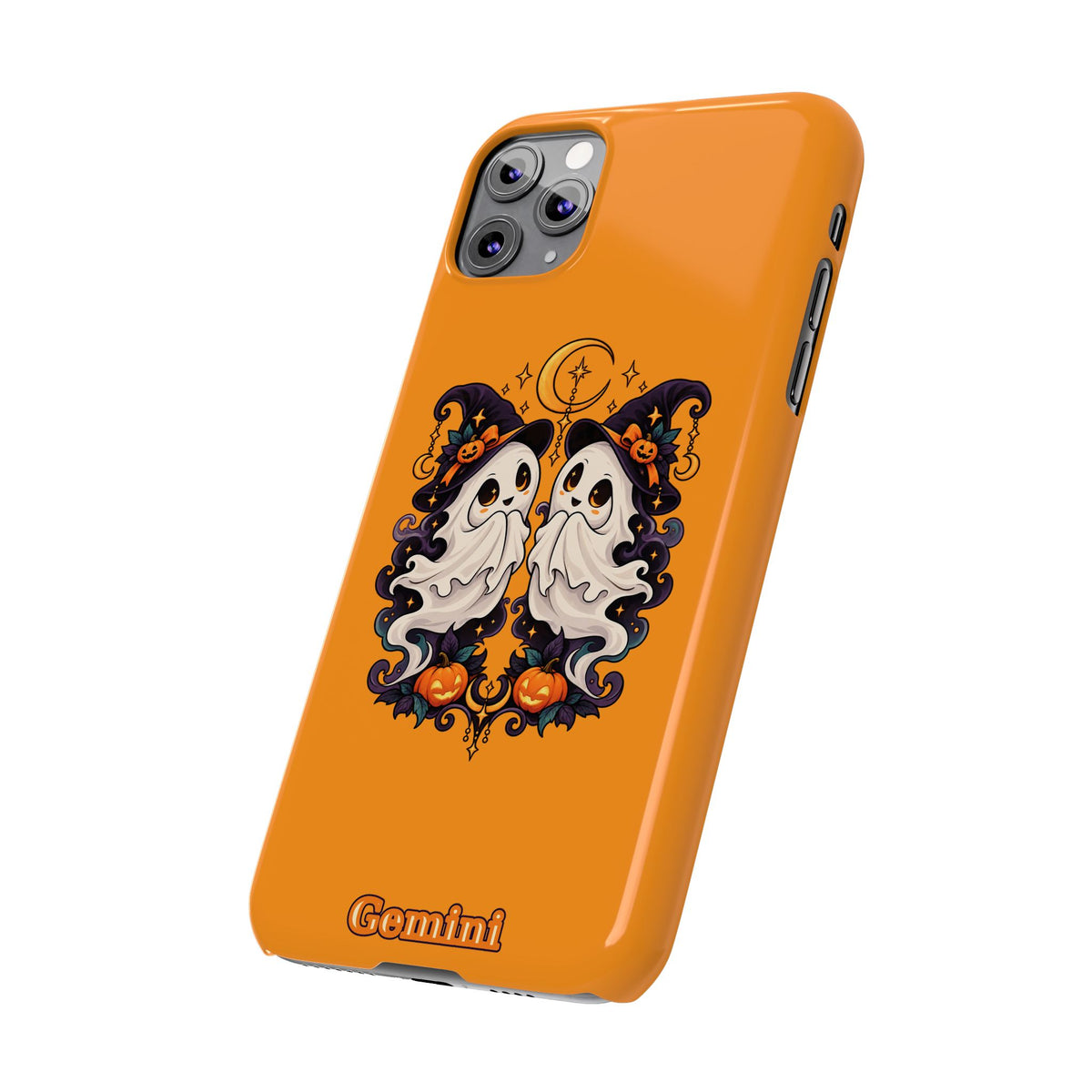 Gemini Halloween Slim Phone Case — Cute Twin Ghost Zodiac Design