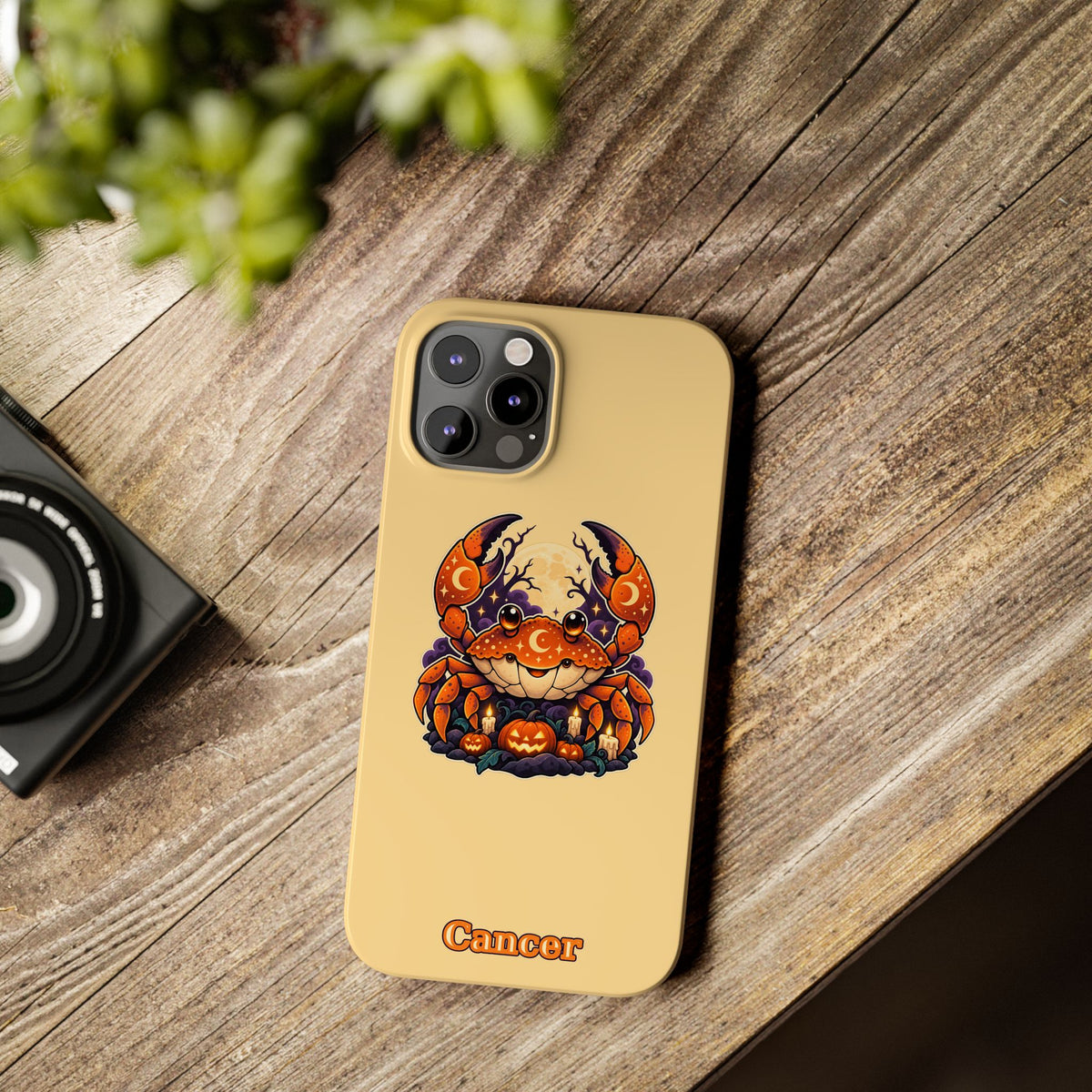 Cancer Zodiac Slim Phone Case — Halloween Pumpkin Crab
