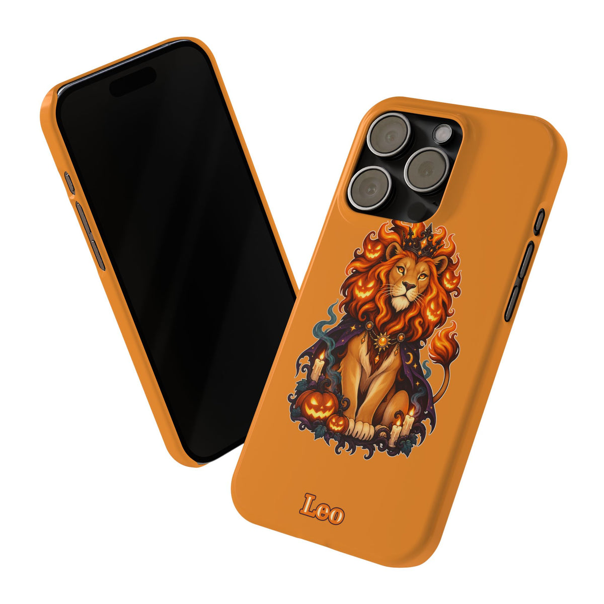 Leo Halloween Slim Phone Case — Orange Zodiac Lion Phone Cover