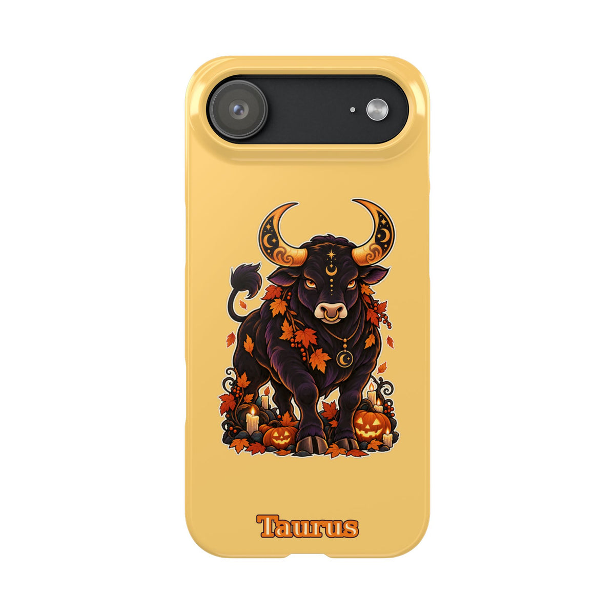 Taurus Slim Phone Case — Autumn Halloween Zodiac Bull Design