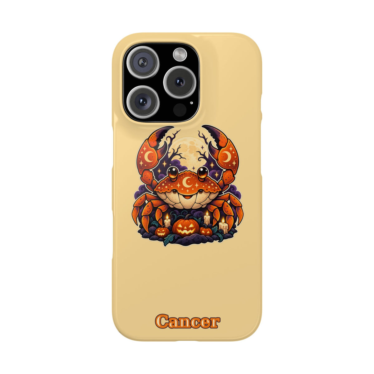 Cancer Zodiac Slim Phone Case — Halloween Pumpkin Crab