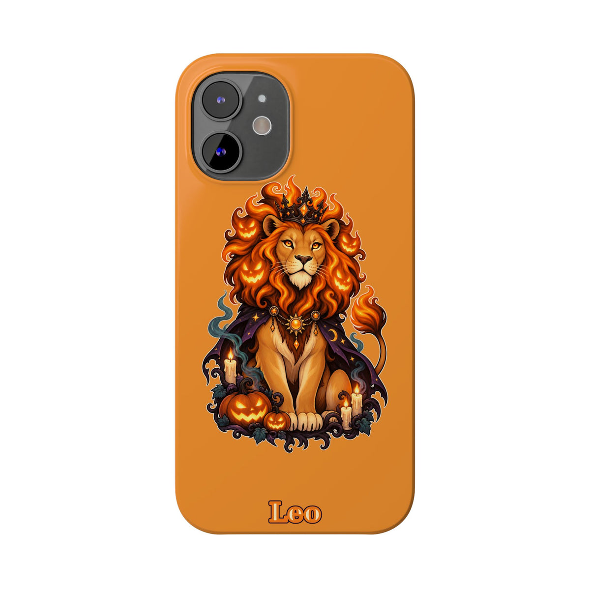 Leo Halloween Slim Phone Case — Orange Zodiac Lion Phone Cover