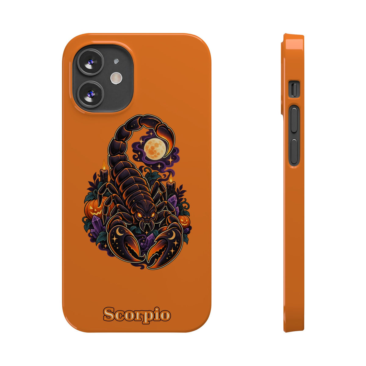Scorpio Slim Phone Case — Halloween Orange Zodiac Scorpion Design