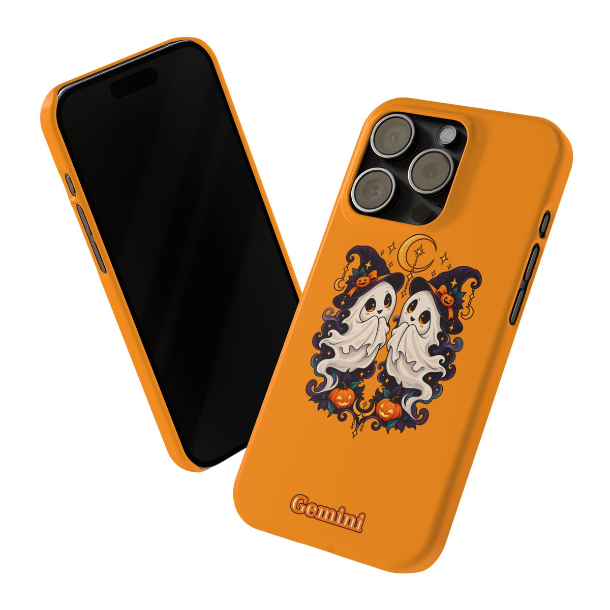 Gemini Halloween Slim Phone Case — Cute Twin Ghost Zodiac Design