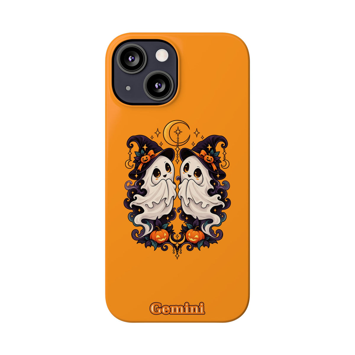 Gemini Halloween Slim Phone Case — Cute Twin Ghost Zodiac Design