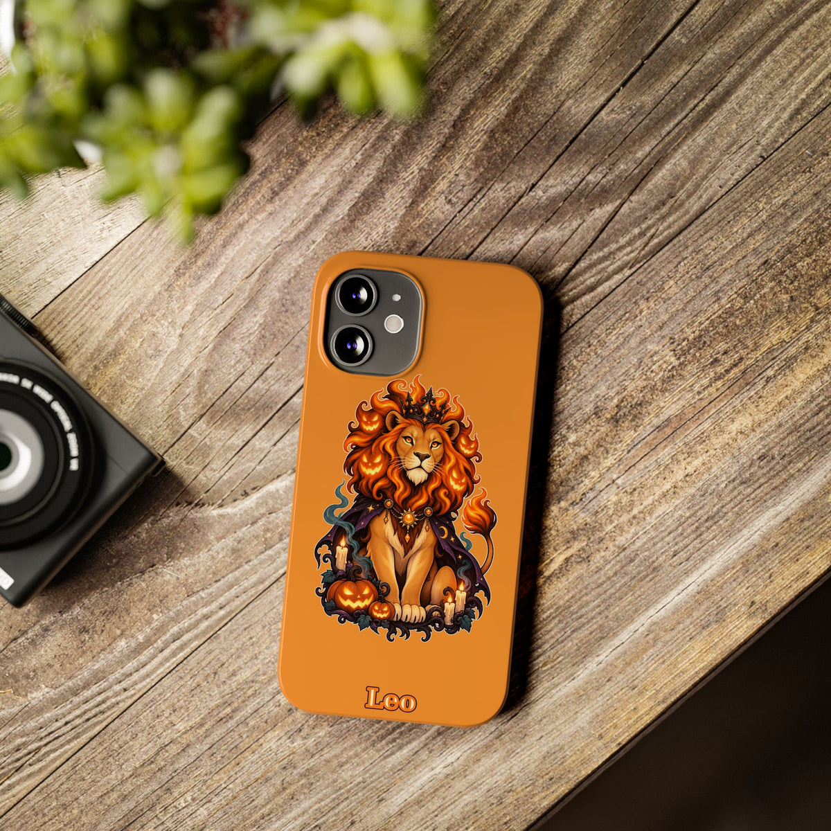 Leo Halloween Slim Phone Case — Orange Zodiac Lion Phone Cover