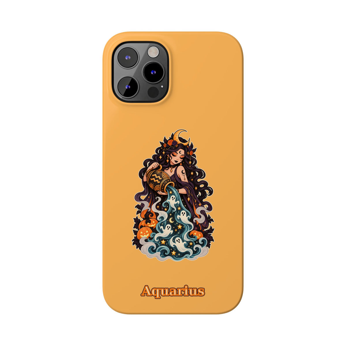 Aquarius Zodiac Slim Phone Case — Water-Bearer Halloween Astrology Design