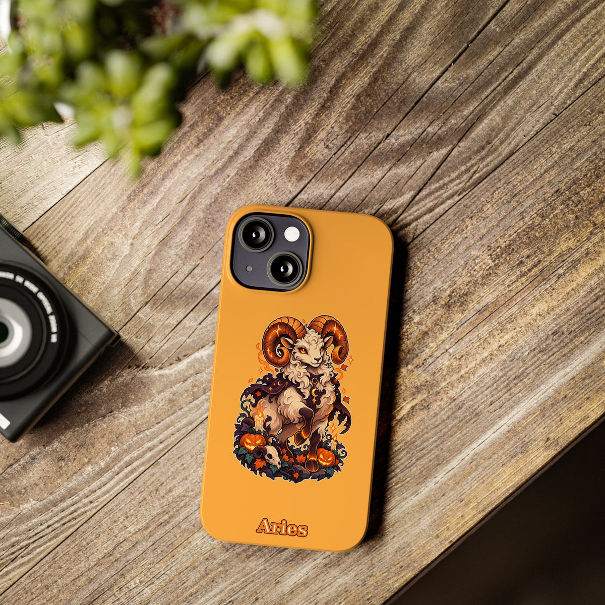 Aries Halloween Slim Phone Case — Ram Pumpkin Zodiac Phone Case