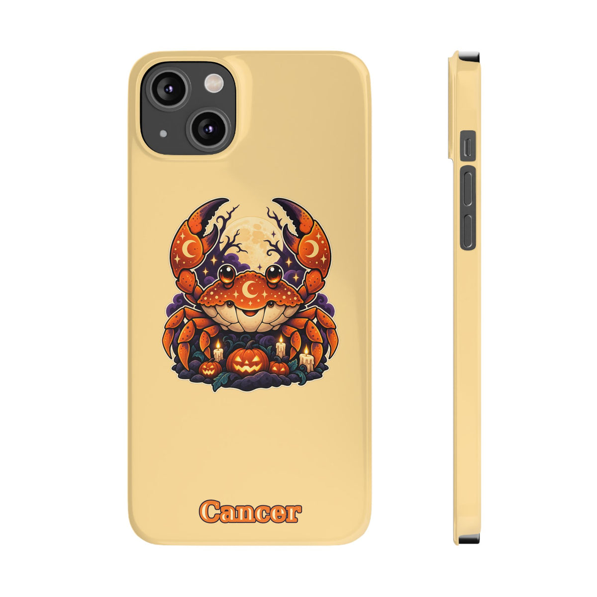 Cancer Zodiac Slim Phone Case — Halloween Pumpkin Crab