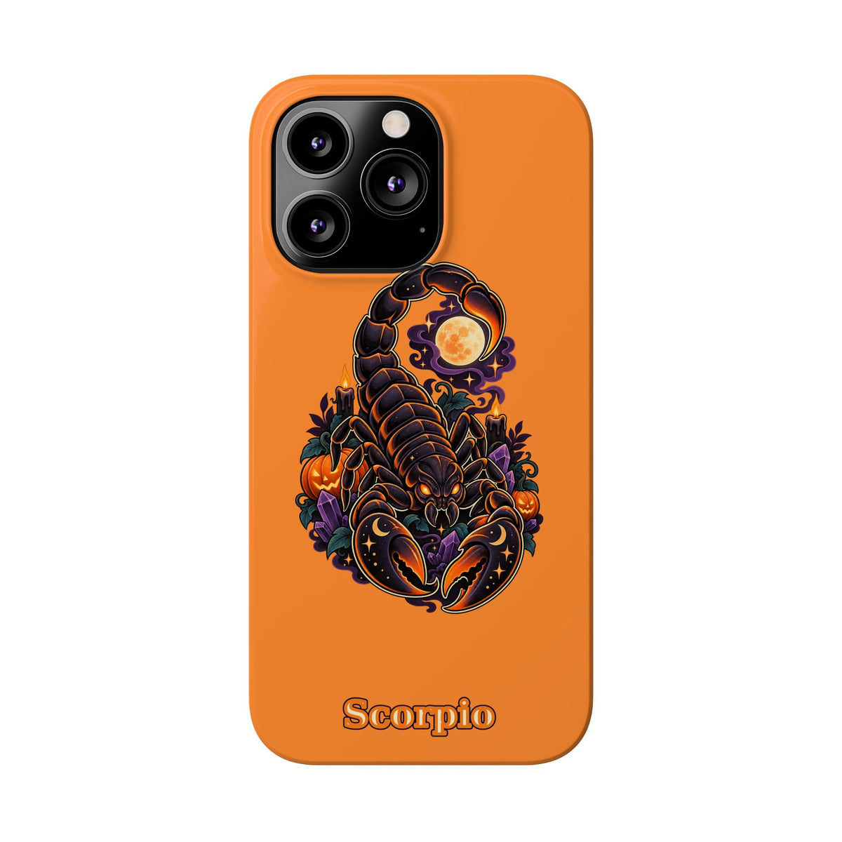Scorpio Halloween Slim Phone Case — Orange Zodiac Scorpion Design