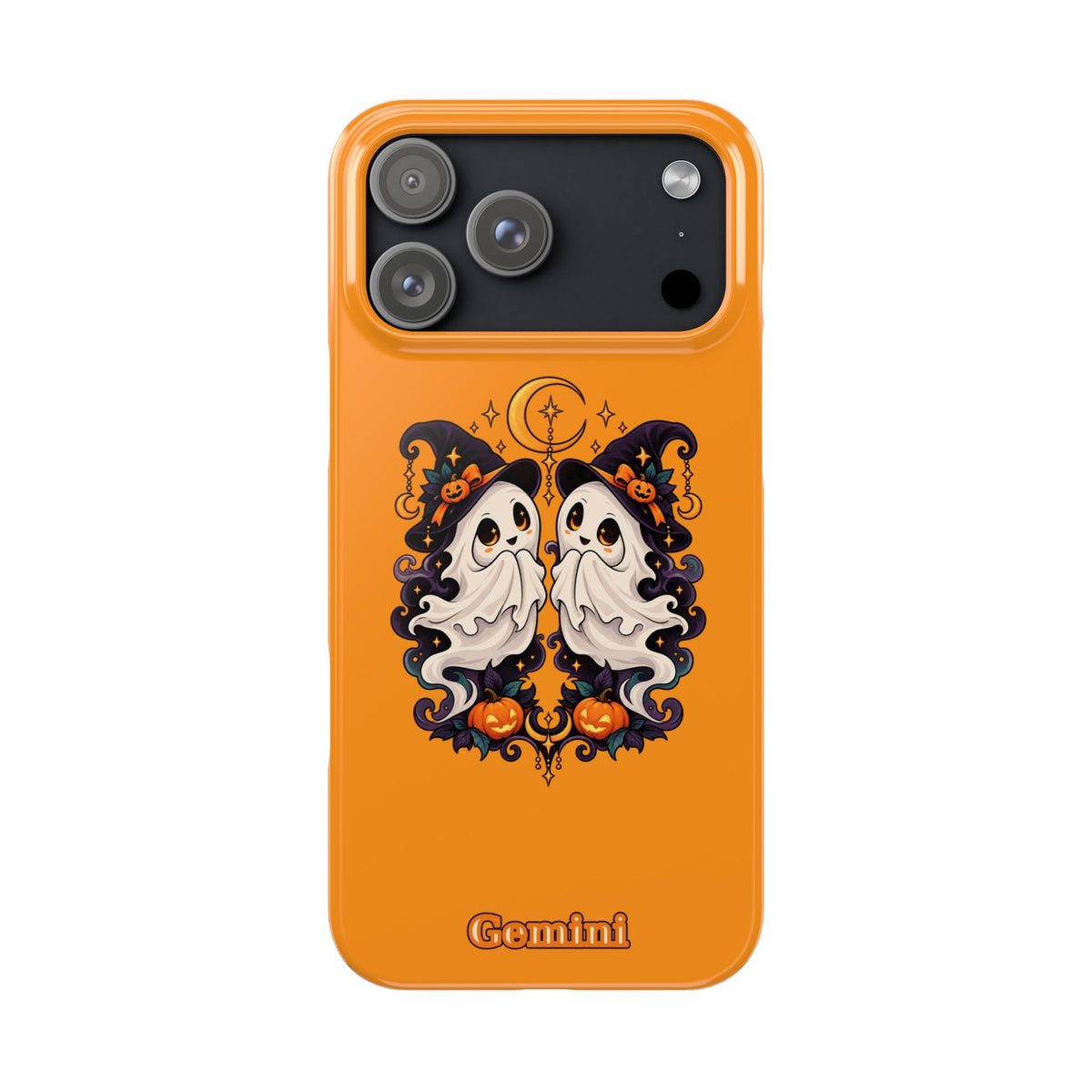 Gemini Halloween Slim Phone Case — Cute Twin Ghost Zodiac Design