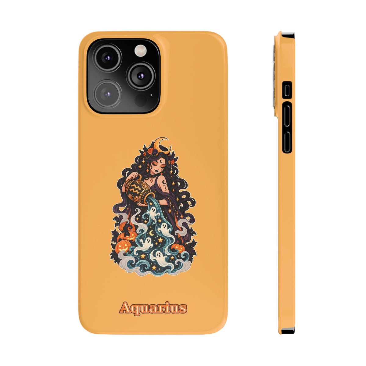 Aquarius Zodiac Slim Phone Case — Water-Bearer Halloween Astrology Design
