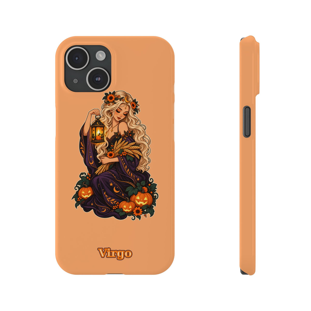 Virgo Zodiac Slim Phone Case — Autumn Harvest Witch Design