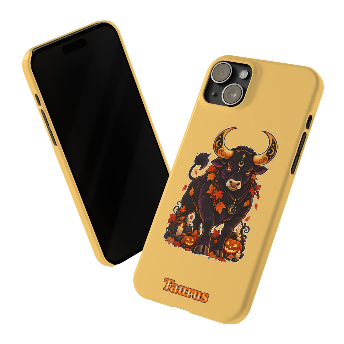 Taurus Slim Phone Case — Autumn Halloween Zodiac Bull Design