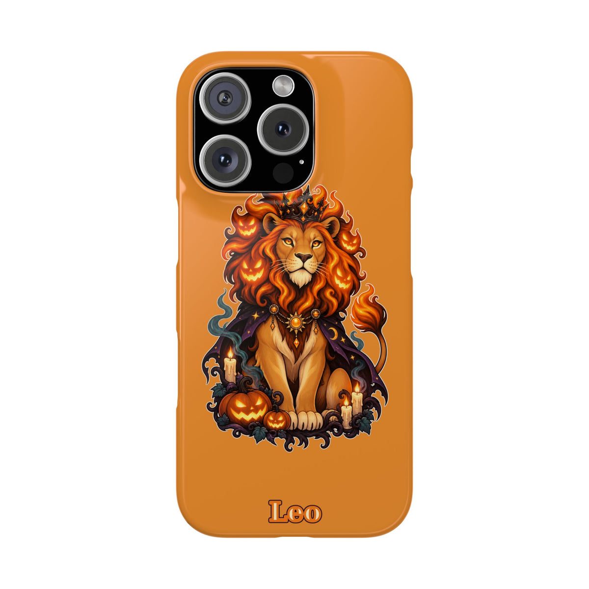 Leo Halloween Slim Phone Case — Orange Zodiac Lion Phone Cover