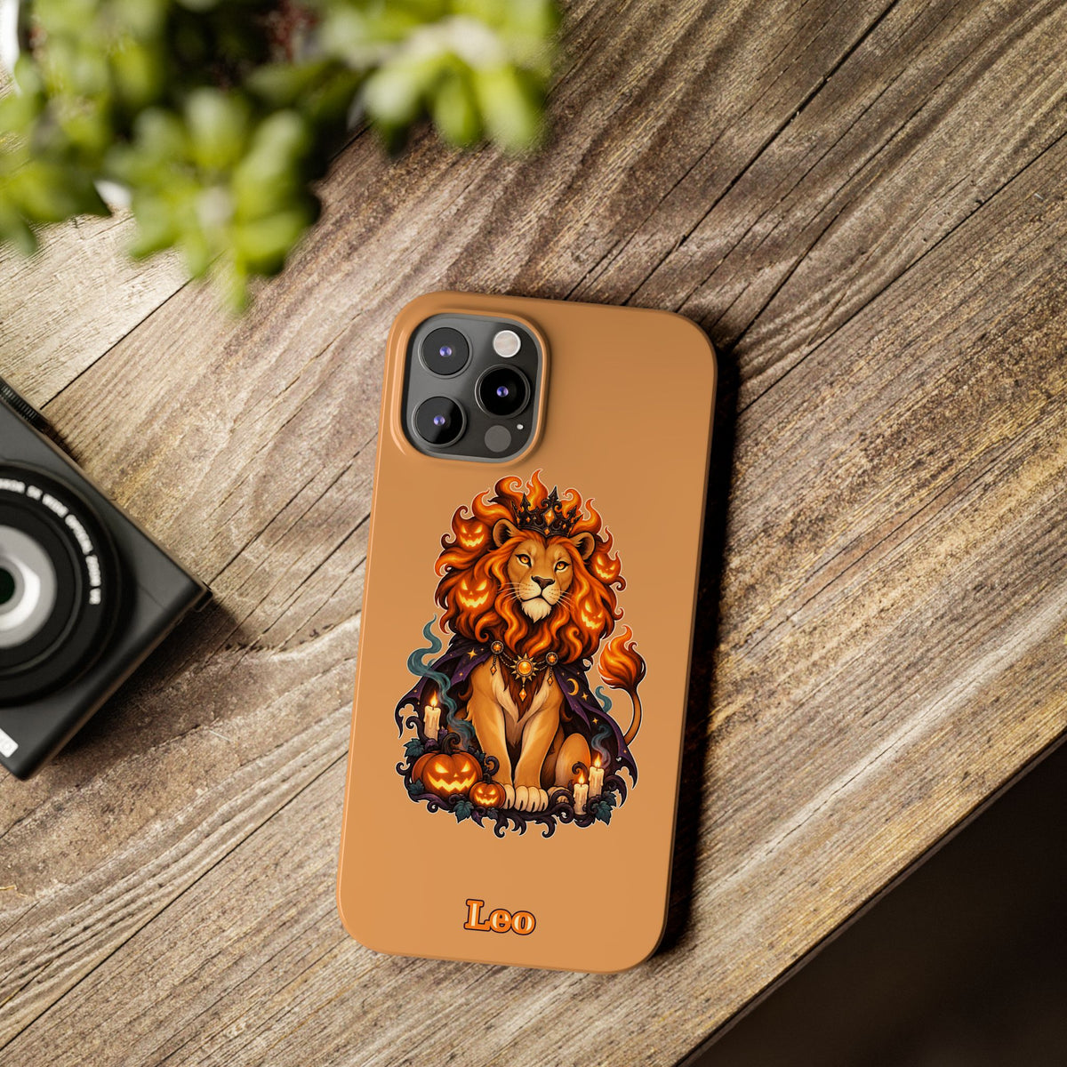 Leo Zodiac Slim Phone Case — Halloween Lion Astrology Design