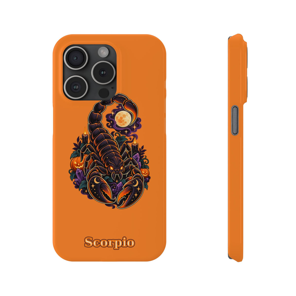 Scorpio Slim Phone Case – Halloween Orange Scorpion Zodiac Design