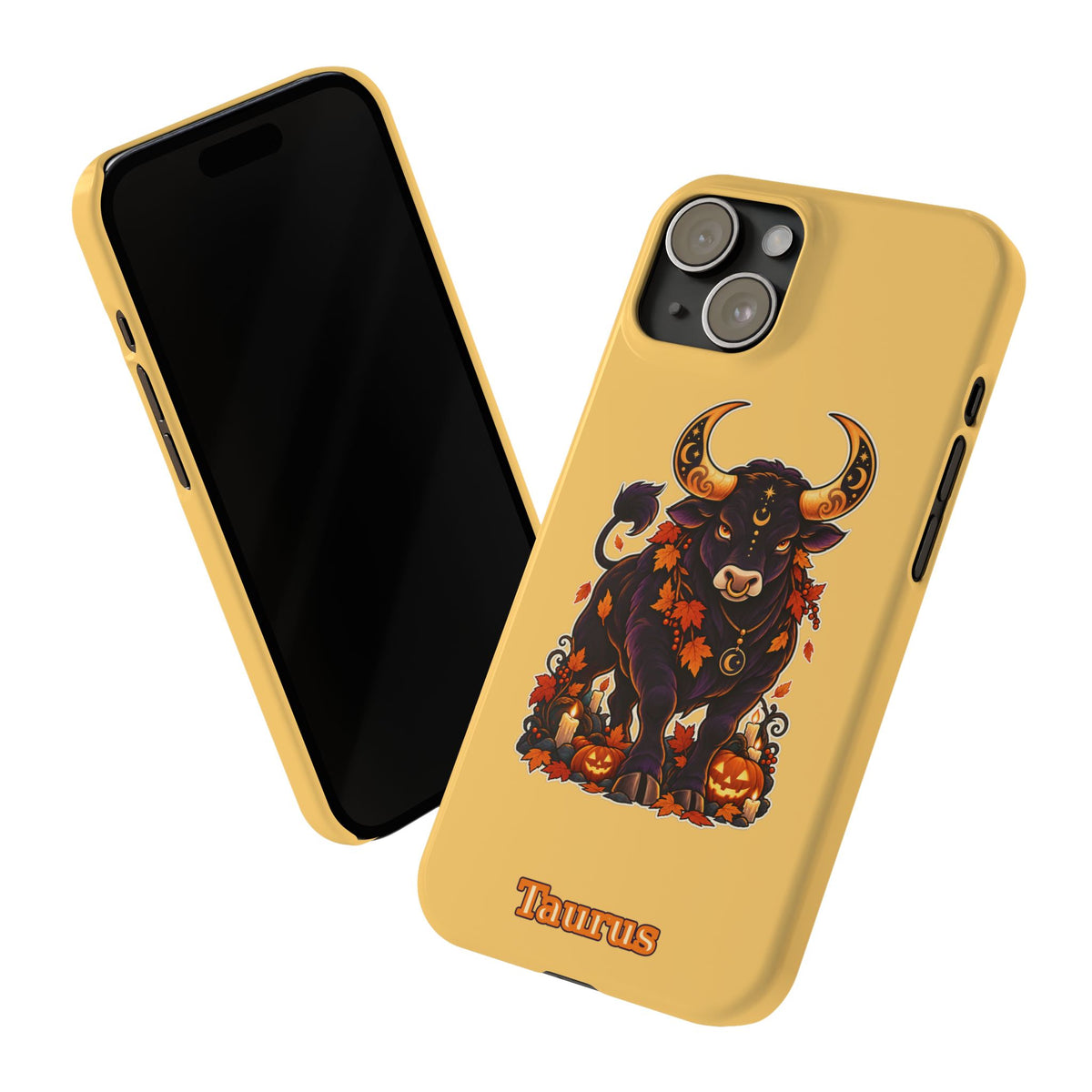 Taurus Slim Phone Case — Autumn Halloween Zodiac Bull Design