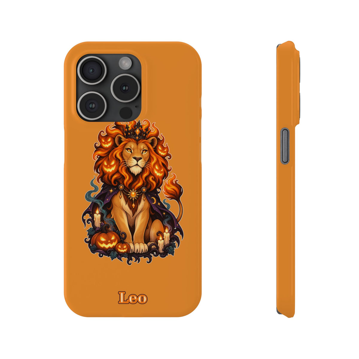 Leo Halloween Slim Phone Case — Orange Zodiac Lion Phone Cover