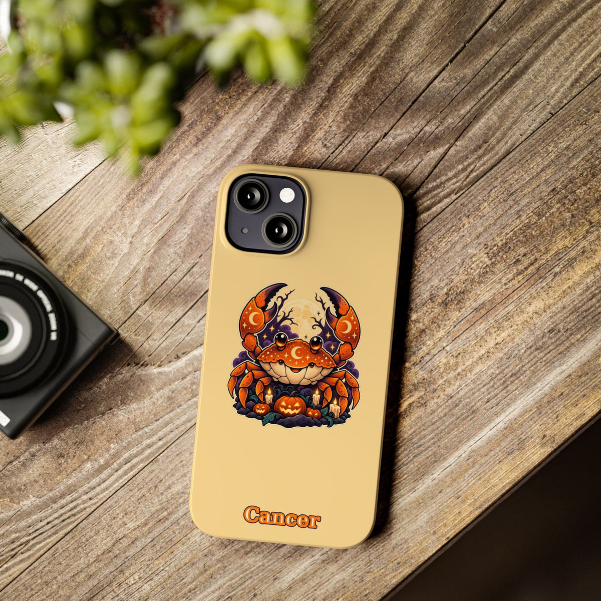 Cancer Zodiac Slim Phone Case — Halloween Pumpkin Crab