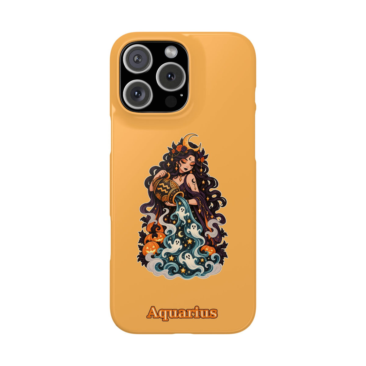 Aquarius Zodiac Slim Phone Case — Water-Bearer Halloween Astrology Design