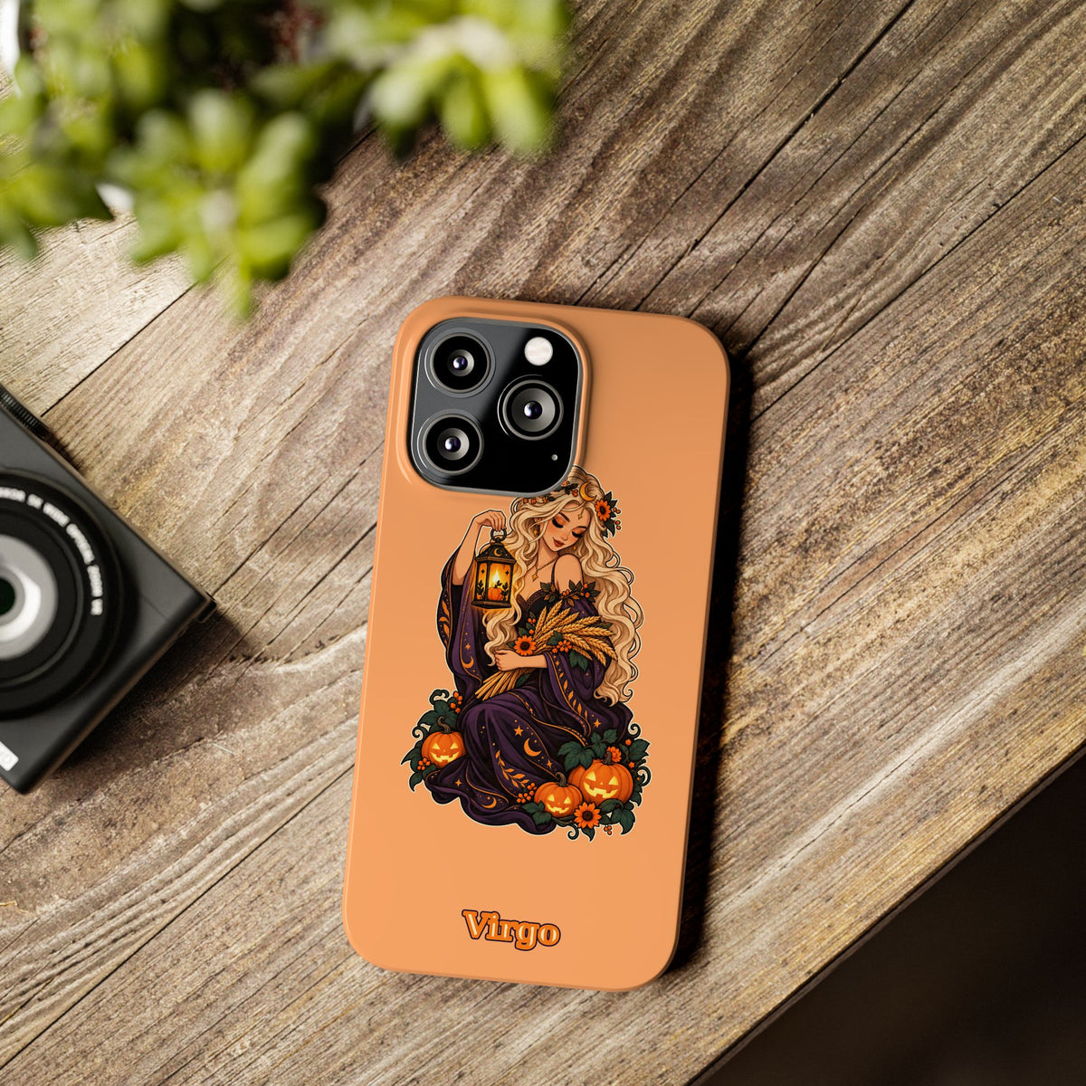 Virgo Zodiac Slim Phone Case — Autumn Harvest Witch Design