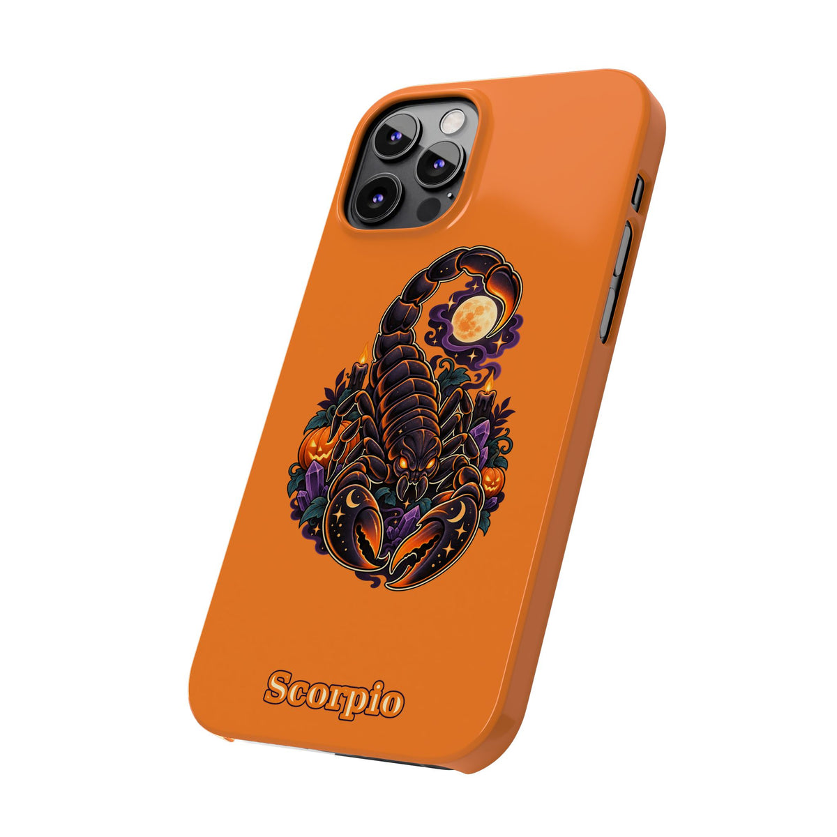 Scorpio Slim Phone Case — Halloween Orange Zodiac Scorpion Design