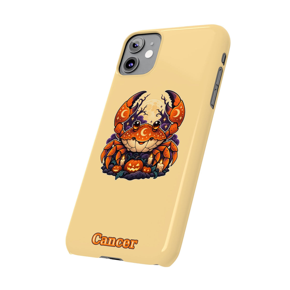 Cancer Zodiac Slim Phone Case — Halloween Pumpkin Crab