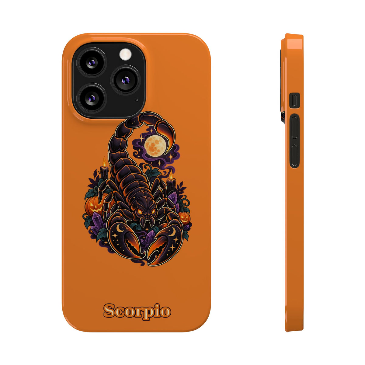 Scorpio Slim Phone Case – Halloween Orange Scorpion Zodiac Design