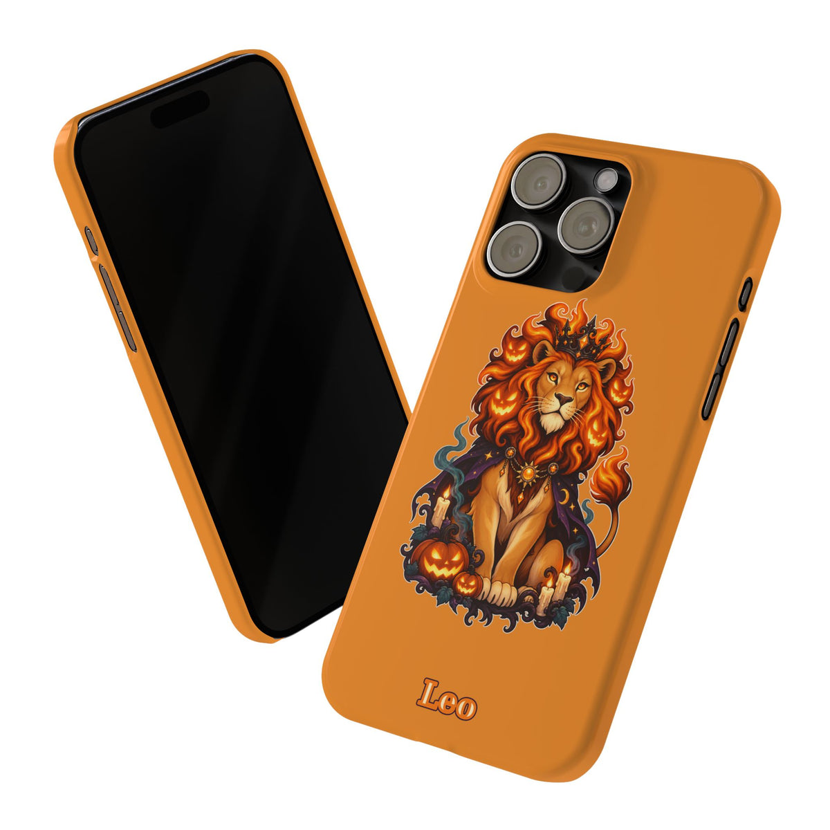 Leo Halloween Slim Phone Case — Orange Zodiac Lion Phone Cover