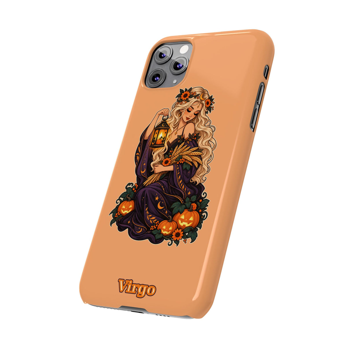 Virgo Zodiac Slim Phone Case — Autumn Harvest Witch Design