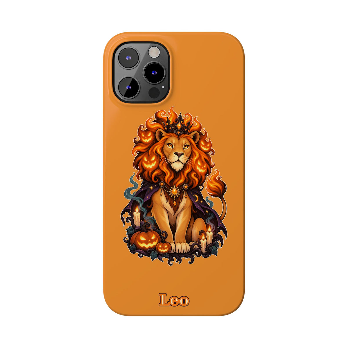 Leo Halloween Slim Phone Case — Orange Zodiac Lion Phone Cover