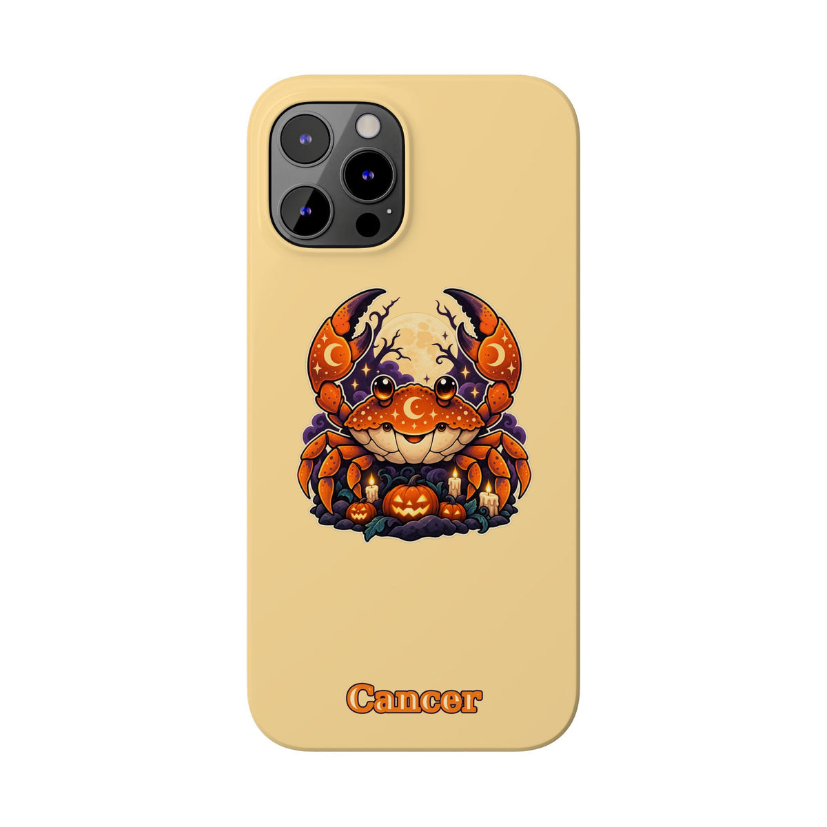 Cancer Zodiac Slim Phone Case — Halloween Pumpkin Crab