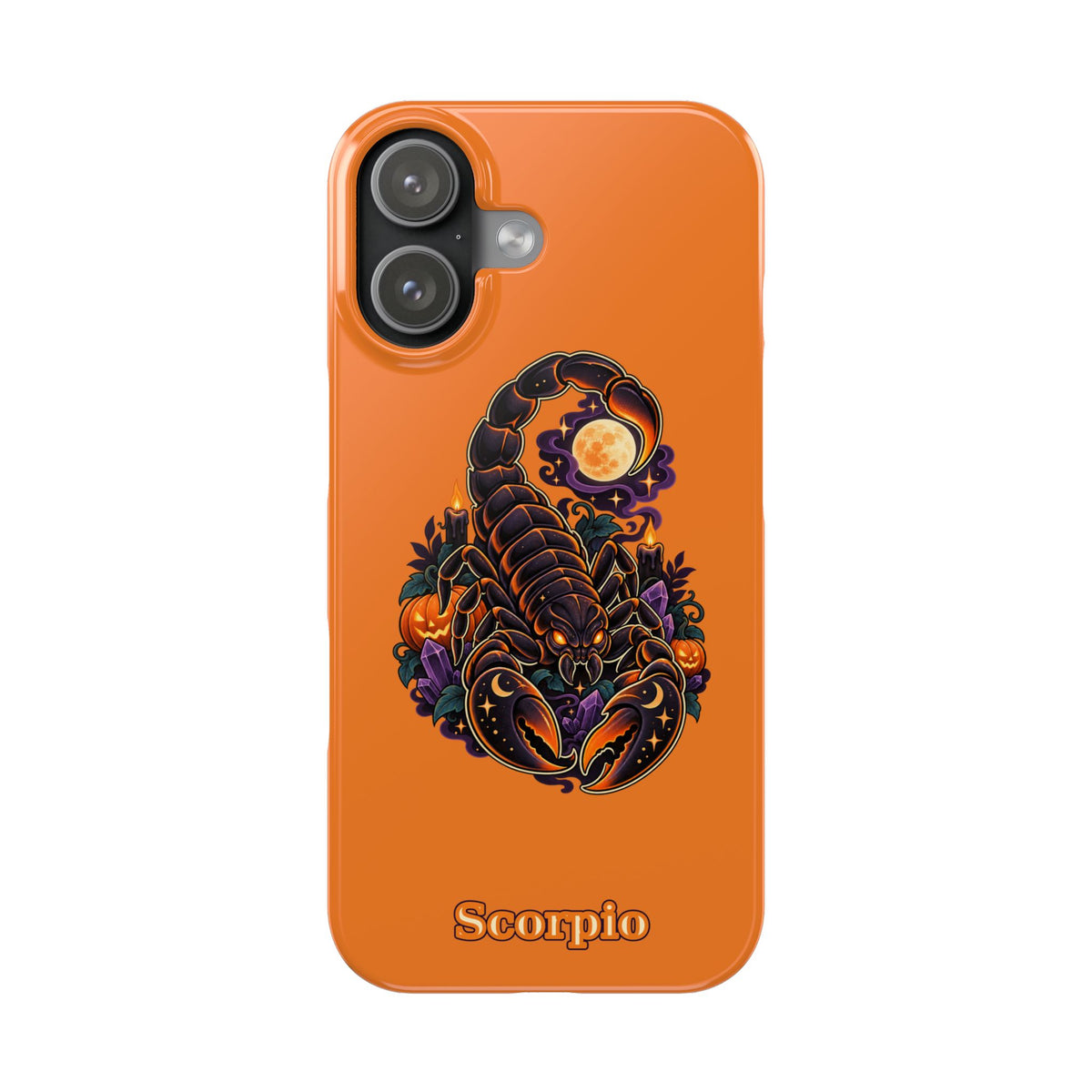 Scorpio Slim Phone Case — Halloween Orange Zodiac Scorpion Design