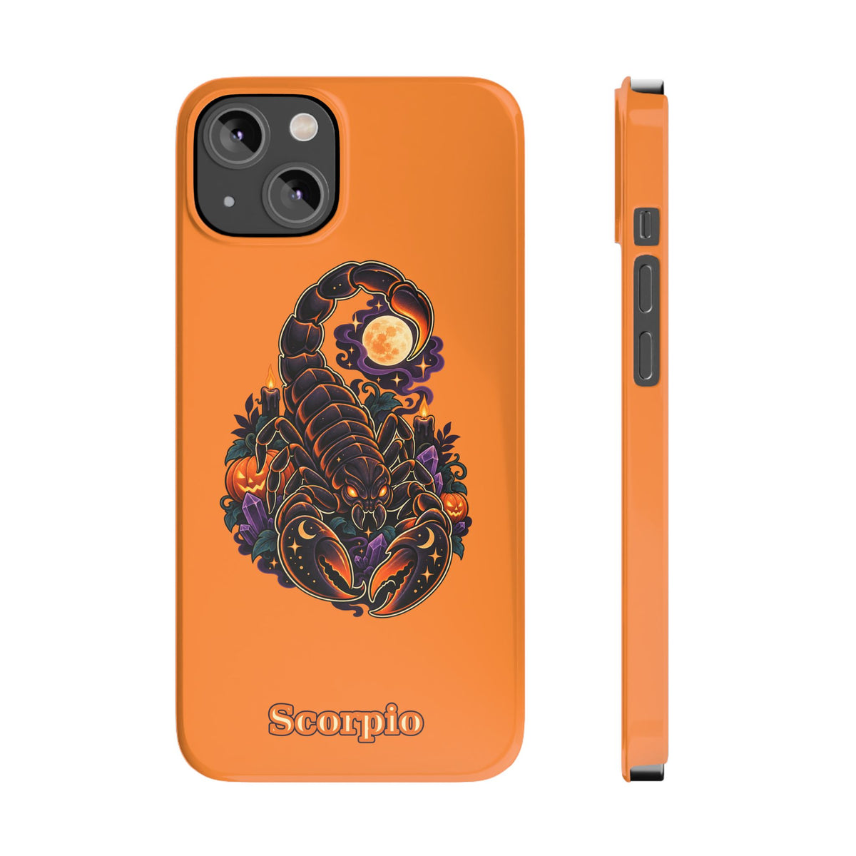 Scorpio Halloween Slim Phone Case — Orange Zodiac Scorpion Design
