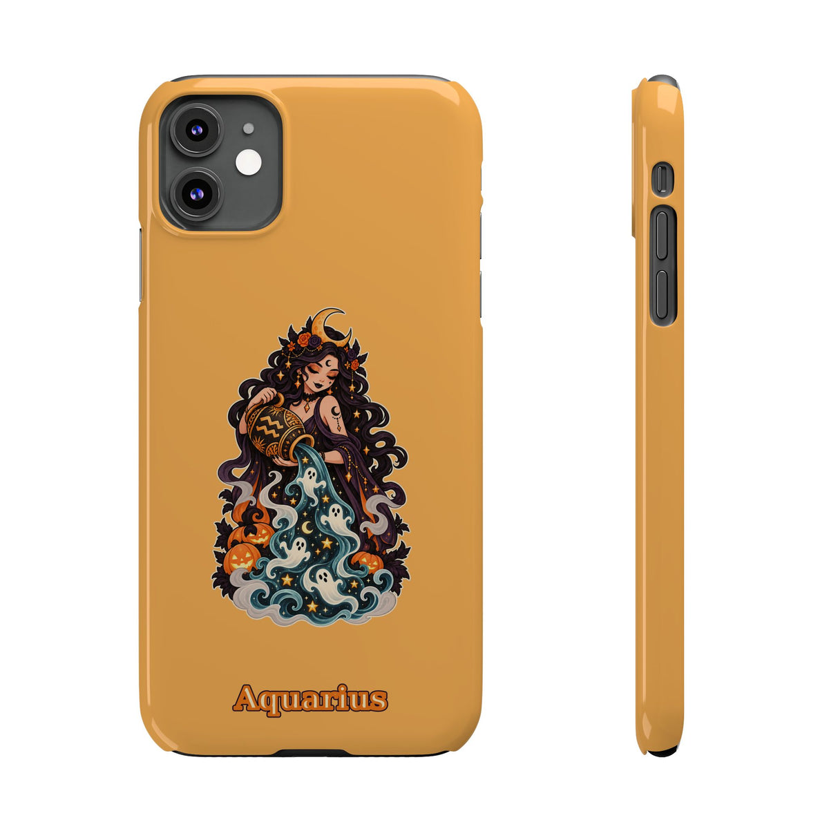 Aquarius Zodiac Slim Phone Case — Water-Bearer Halloween Astrology Design