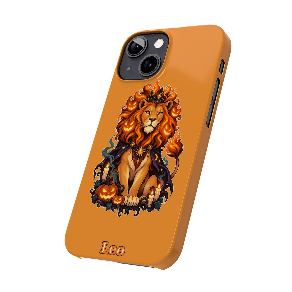 Leo Halloween Slim Phone Case — Orange Zodiac Lion Phone Cover