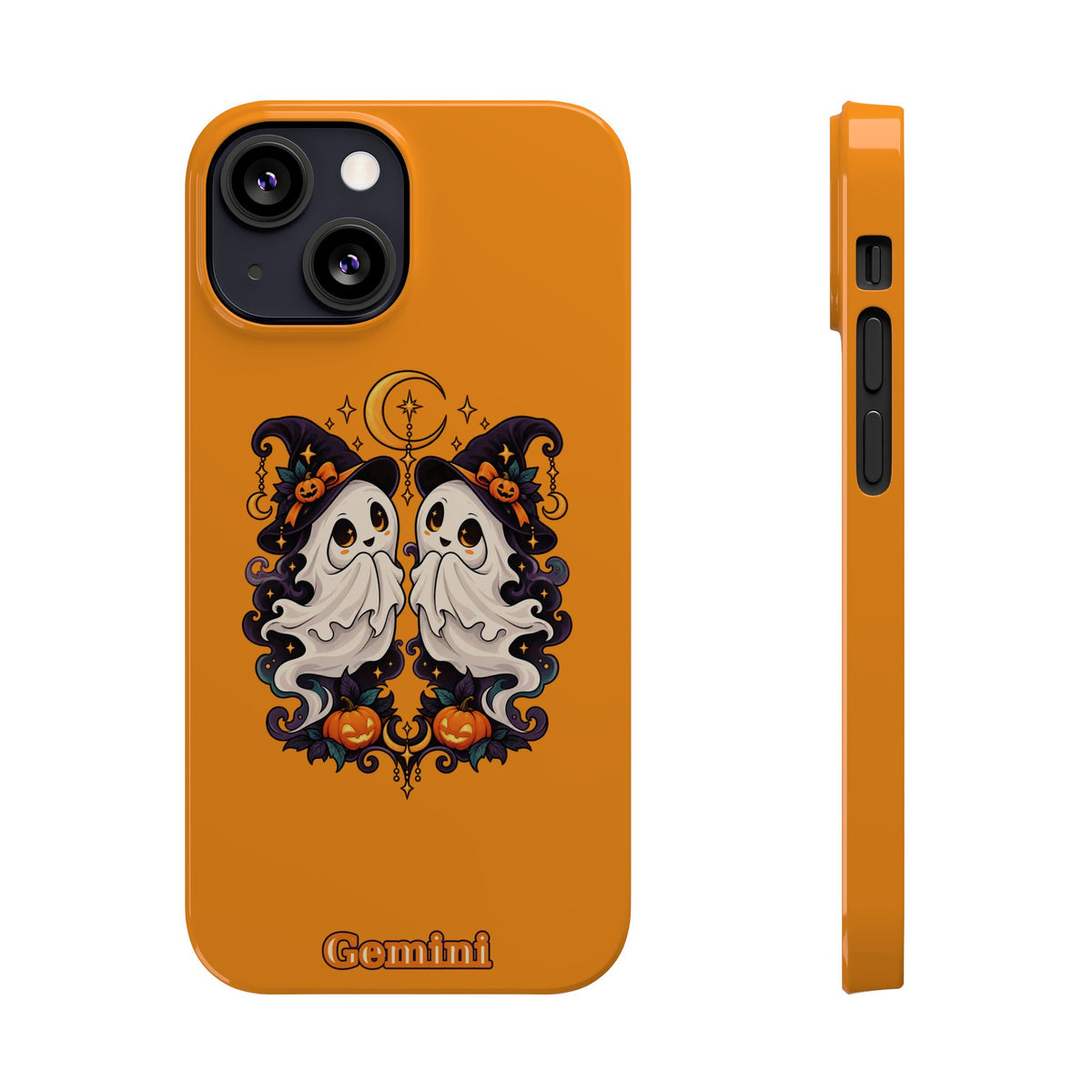 Gemini Halloween Slim Phone Case — Cute Twin Ghost Zodiac Design