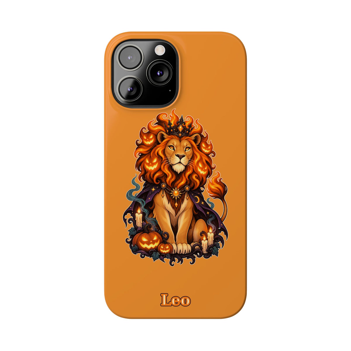 Leo Halloween Slim Phone Case — Orange Zodiac Lion Phone Cover
