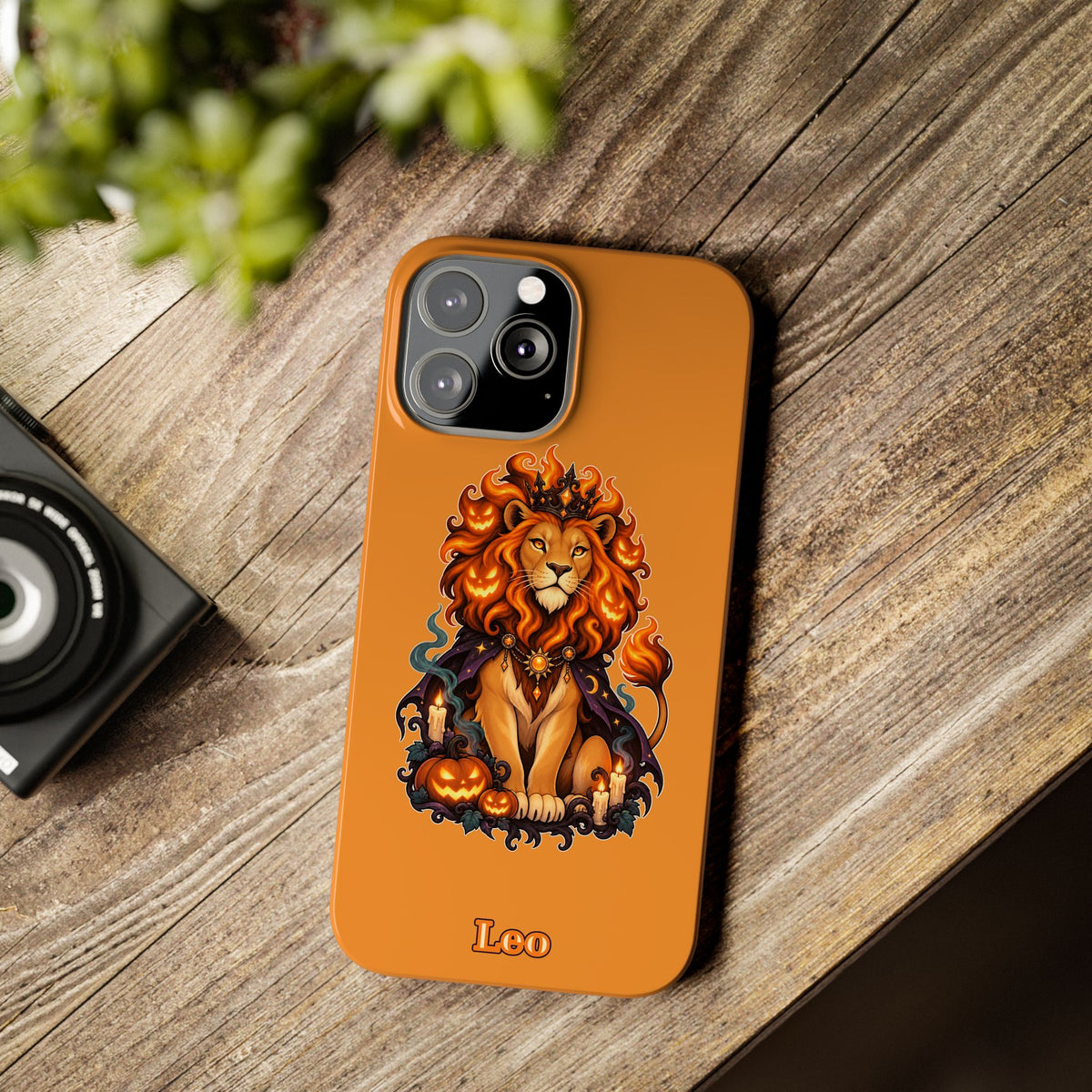 Leo Halloween Slim Phone Case — Orange Zodiac Lion Phone Cover